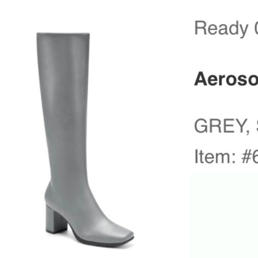 AEROSOLES MICAH GREY TALL BOOTS NWT